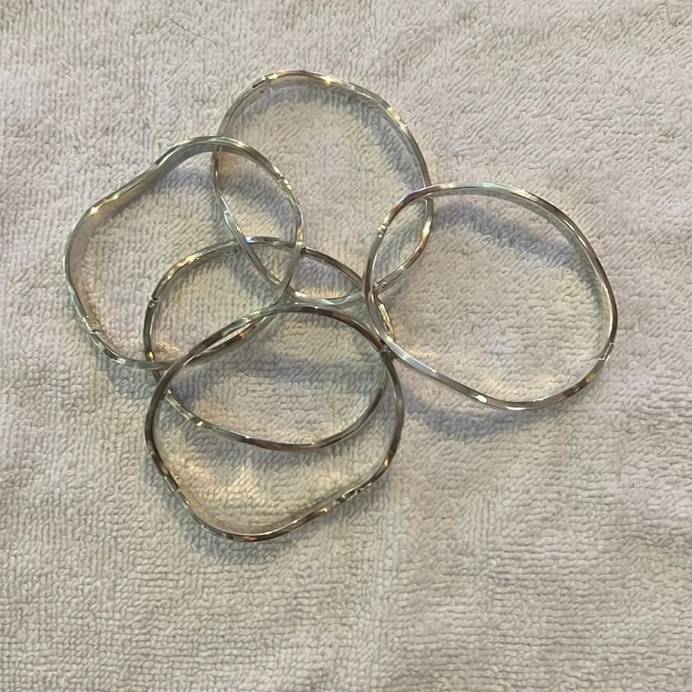 REDUCED*Silver 925 Bangles -5 Bracelets. New No scratches. Break away bangle - Picture 7 of 9